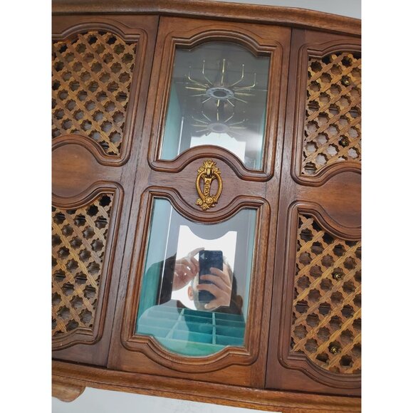 Large Vintage Gunther Mele 1970's wooden jewelry box. Jewellery with drawers. - Picture 4 of 10